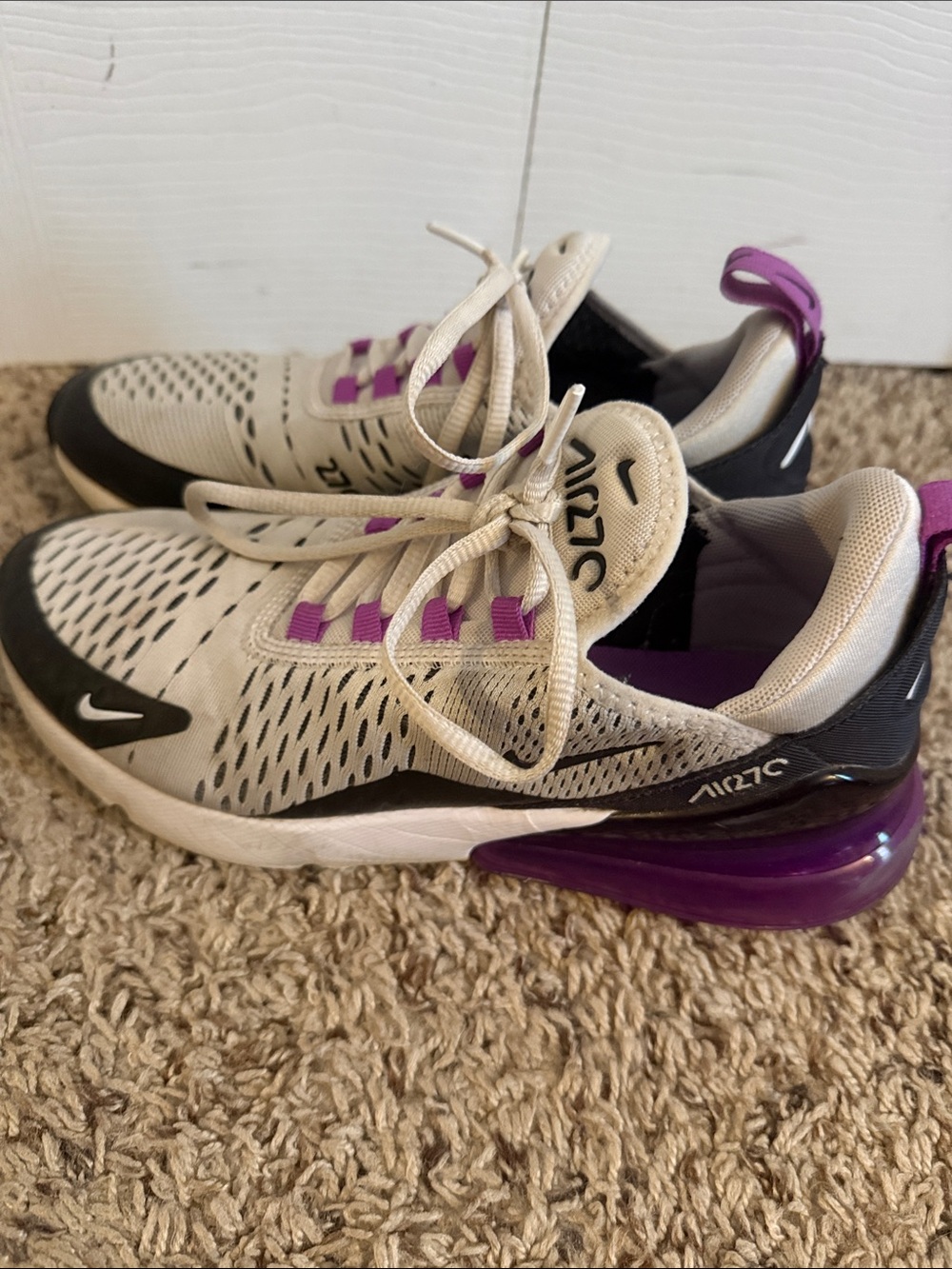 Nike Air Max 270 Sneakers - White, Black & Purple